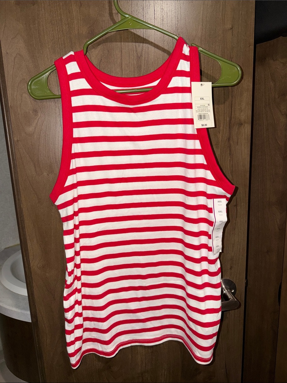 BNWT A New Day Red and White Striped Sleeveless Tank Top